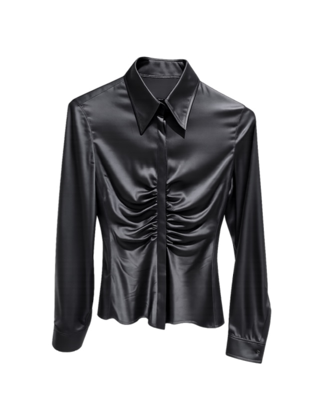 Black satin shirt
