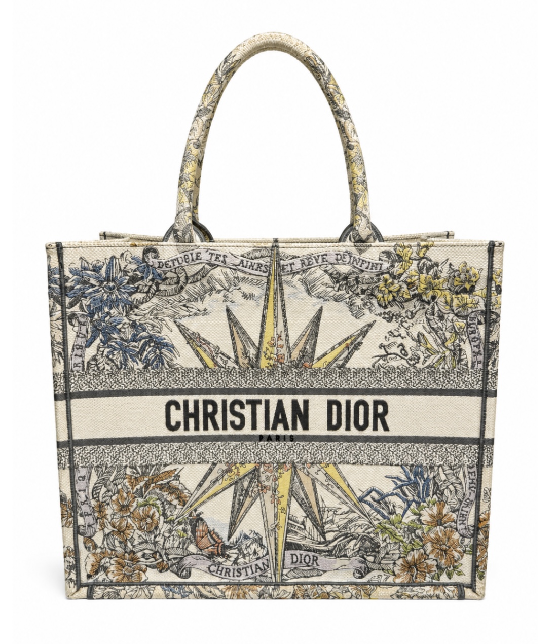 Embroidered canvas tote